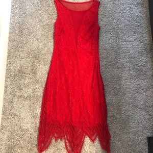 Red lace mini